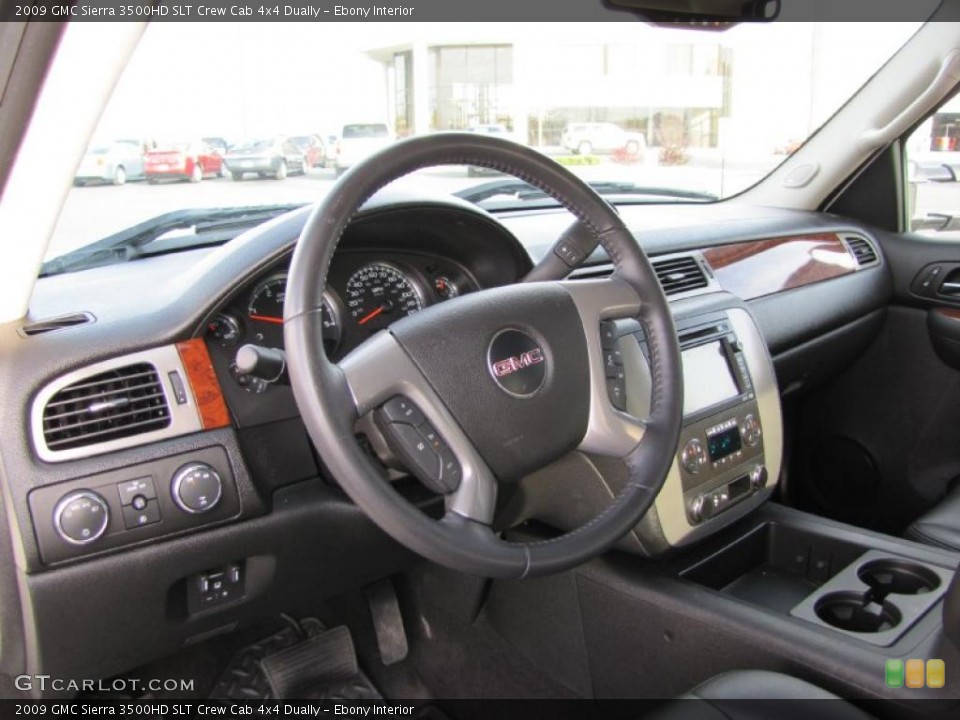 Ebony Interior Prime Interior for the 2009 GMC Sierra 3500HD SLT Crew Cab 4x4 Dually #38614602