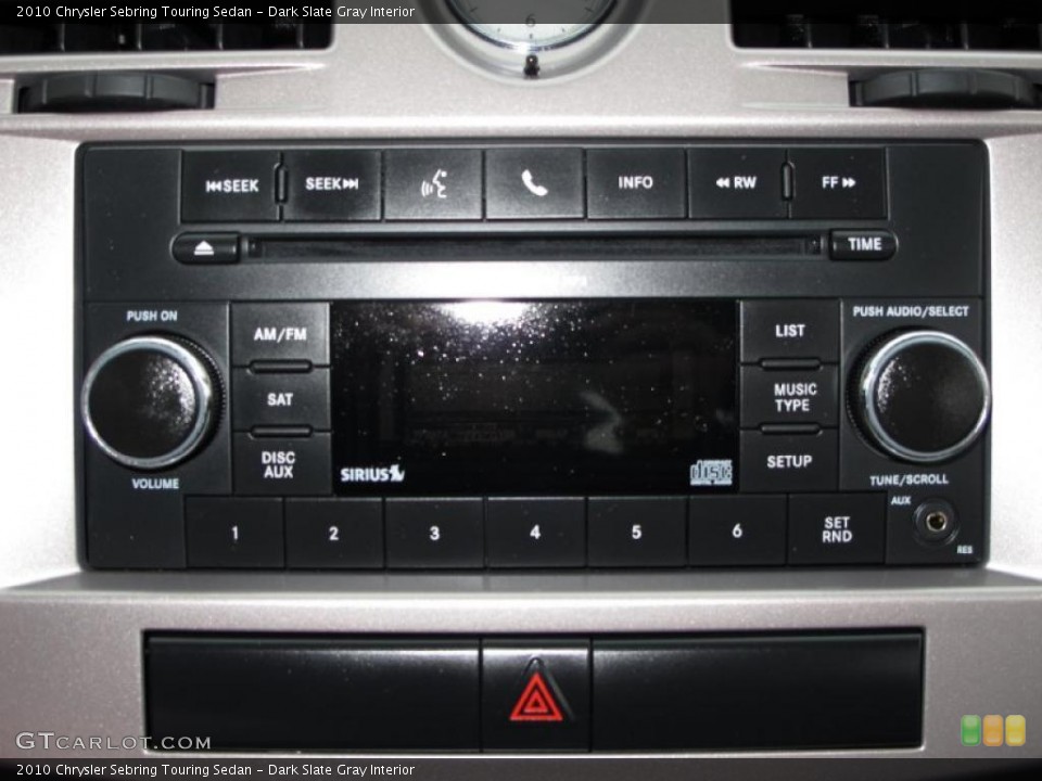 Dark Slate Gray Interior Controls for the 2010 Chrysler Sebring Touring Sedan #38623650