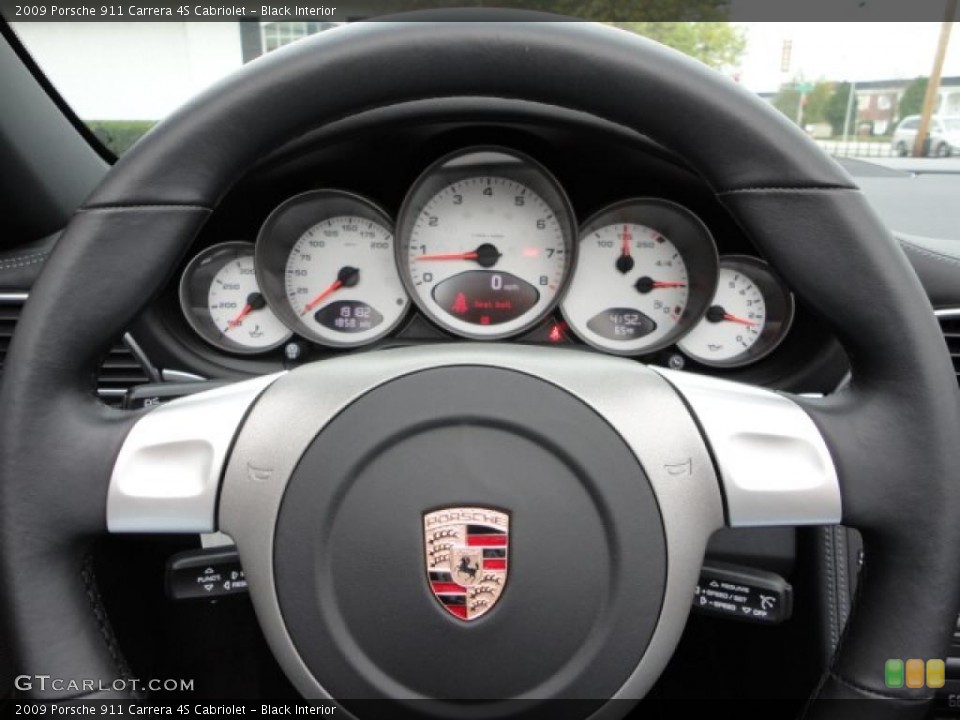 Black Interior Steering Wheel for the 2009 Porsche 911 Carrera 4S Cabriolet #38624286
