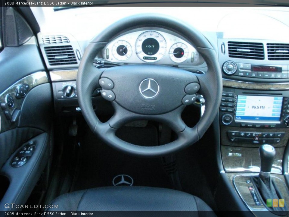 Black Interior Steering Wheel for the 2008 Mercedes-Benz E 550 Sedan #38627534