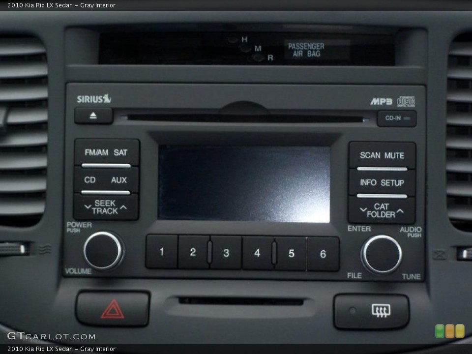 Gray Interior Controls for the 2010 Kia Rio LX Sedan #38628698
