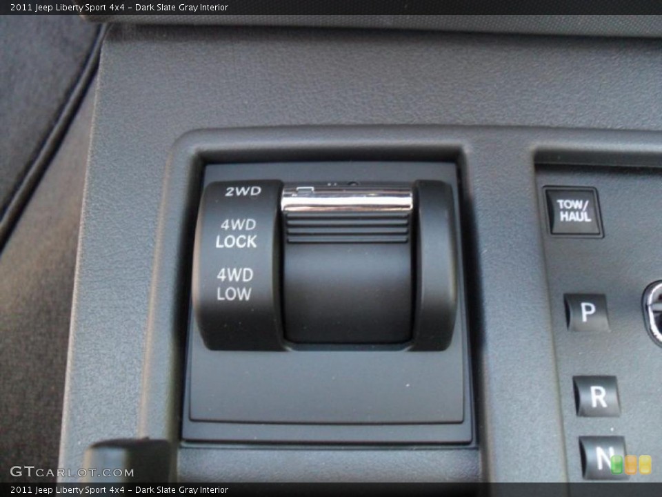 Dark Slate Gray Interior Controls for the 2011 Jeep Liberty Sport 4x4 #38632274