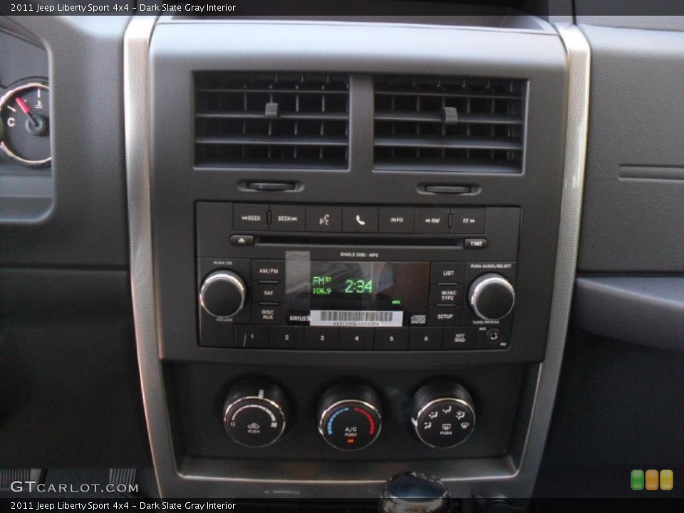 Dark Slate Gray Interior Controls for the 2011 Jeep Liberty Sport 4x4 #38632290