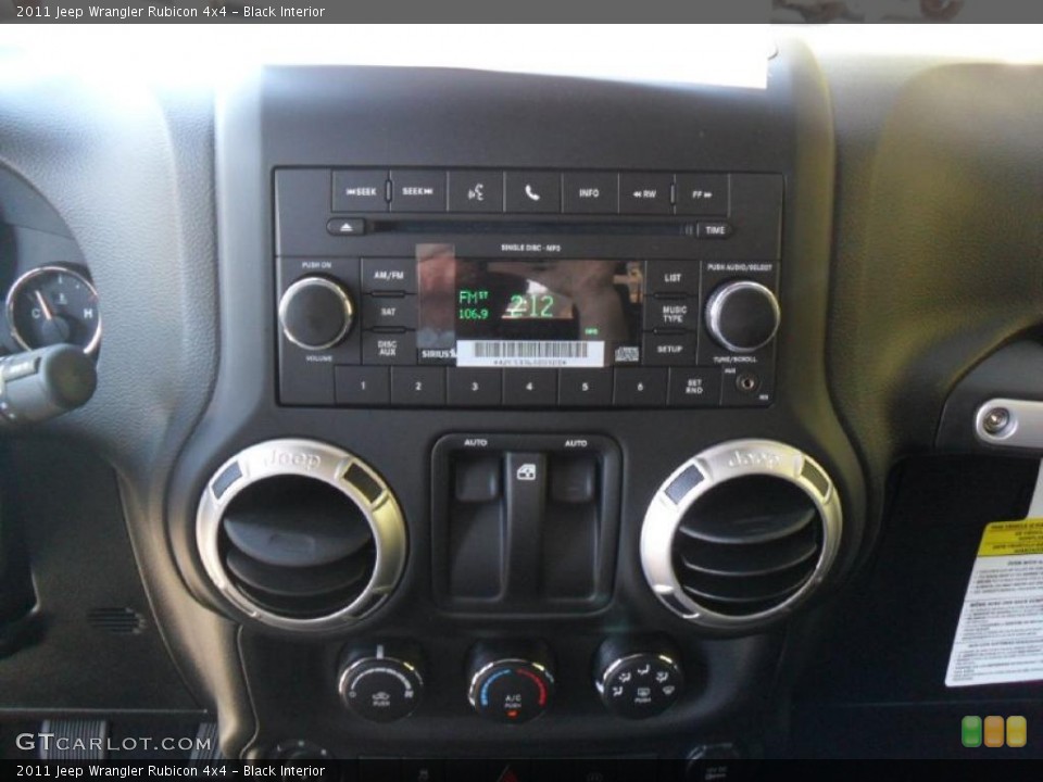 Black Interior Controls for the 2011 Jeep Wrangler Rubicon 4x4 #38632702