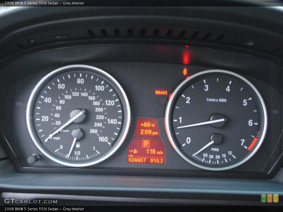 Grey Interior Gauges for the 2008 BMW 5 Series 550i Sedan #38633926