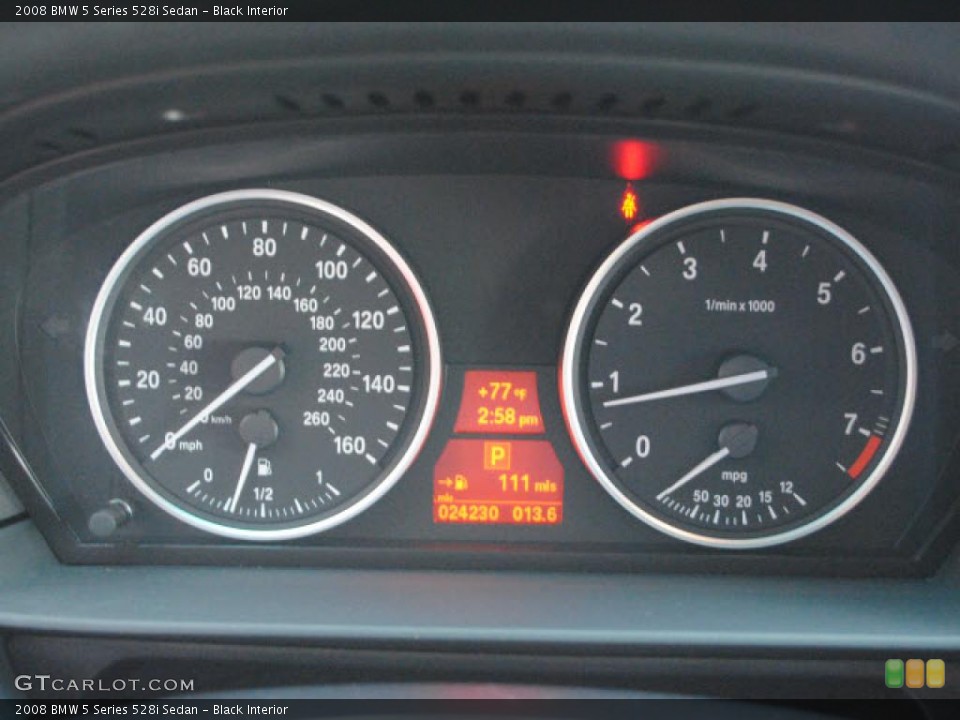 Black Interior Gauges for the 2008 BMW 5 Series 528i Sedan #38635034