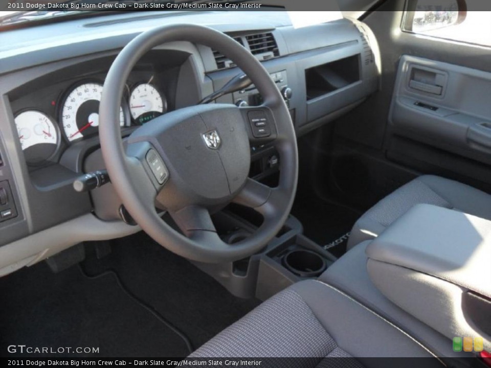 Dark Slate Gray/Medium Slate Gray Interior Prime Interior for the 2011 Dodge Dakota Big Horn Crew Cab #38635946