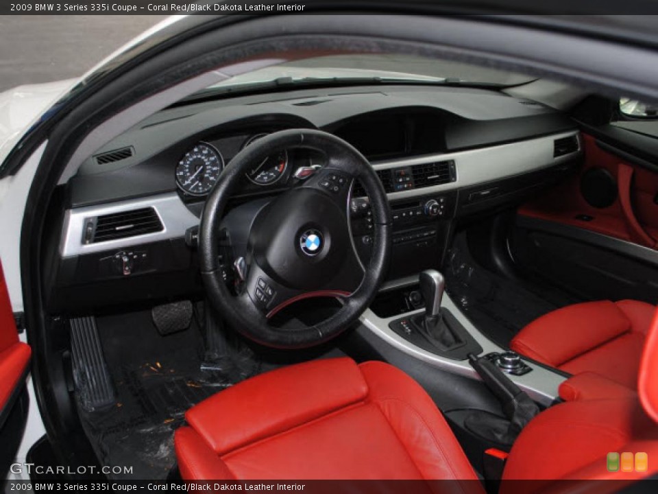 Coral Red/Black Dakota Leather Interior Prime Interior for the 2009 BMW 3 Series 335i Coupe #38636146