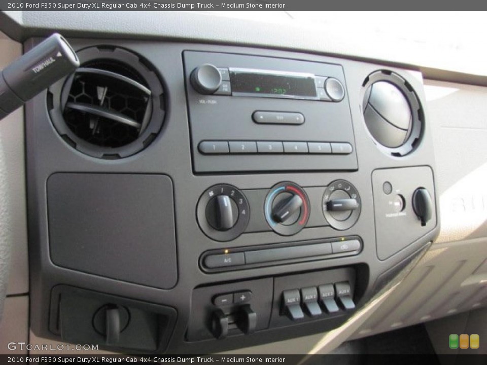 Medium Stone Interior Controls for the 2010 Ford F350 Super Duty XL Regular Cab 4x4 Chassis Dump Truck #38636434