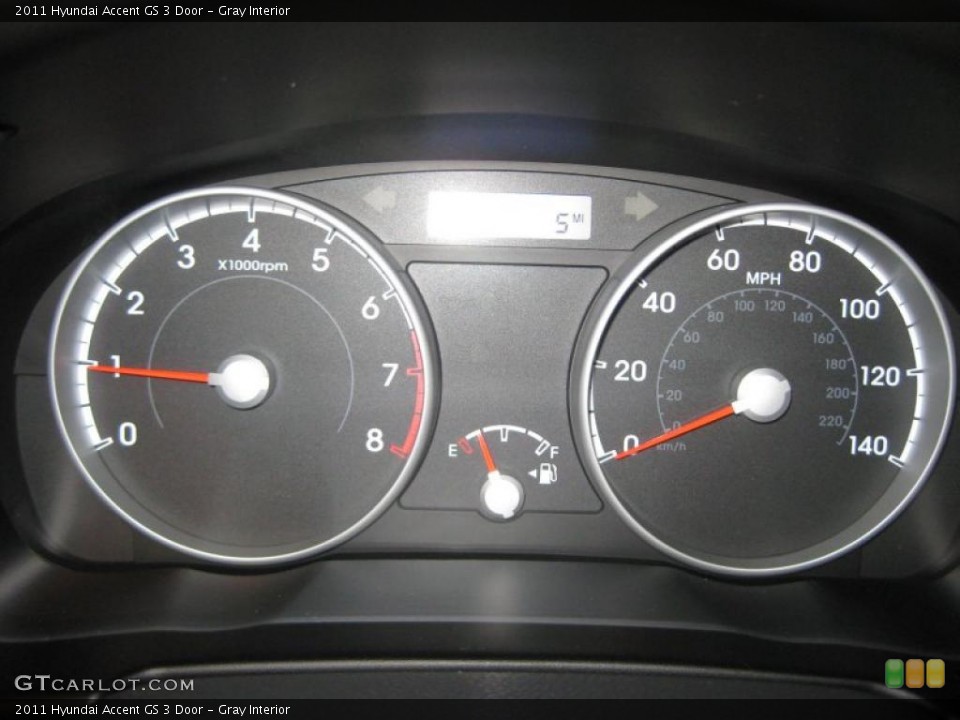 Gray Interior Gauges for the 2011 Hyundai Accent GS 3 Door #38637478