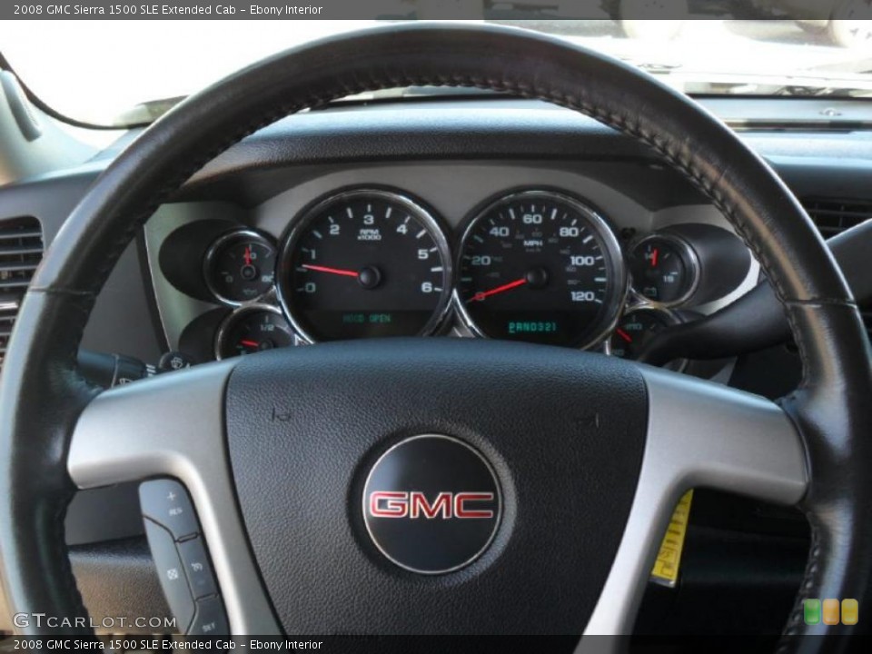 Ebony Interior Steering Wheel for the 2008 GMC Sierra 1500 SLE Extended Cab #38640602