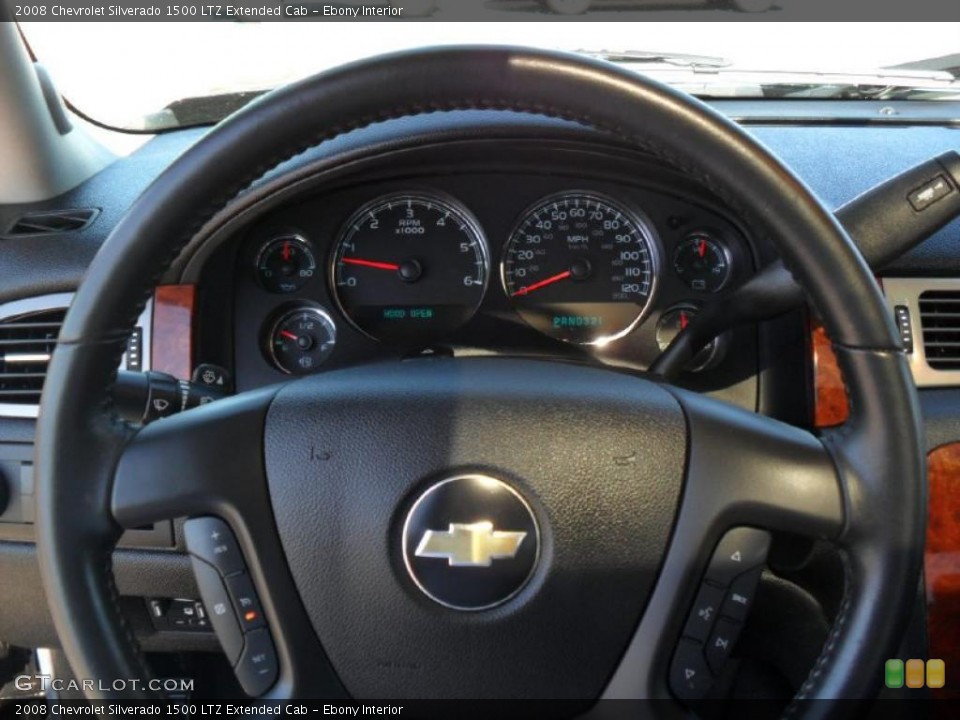 Ebony Interior Steering Wheel for the 2008 Chevrolet Silverado 1500 LTZ Extended Cab #38644026