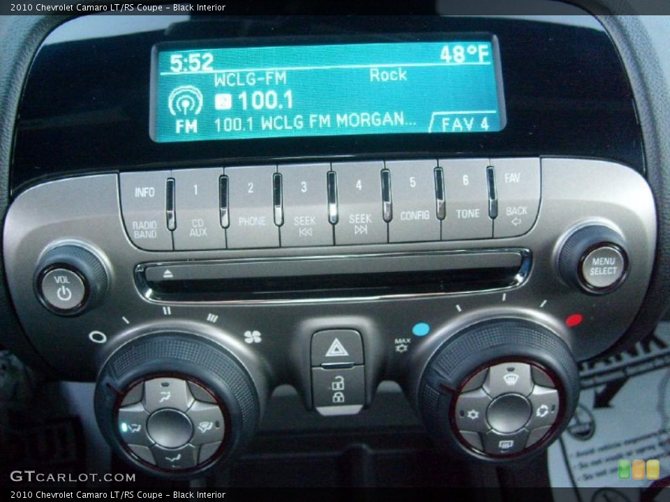 Black Interior Controls for the 2010 Chevrolet Camaro LT/RS Coupe #38649406