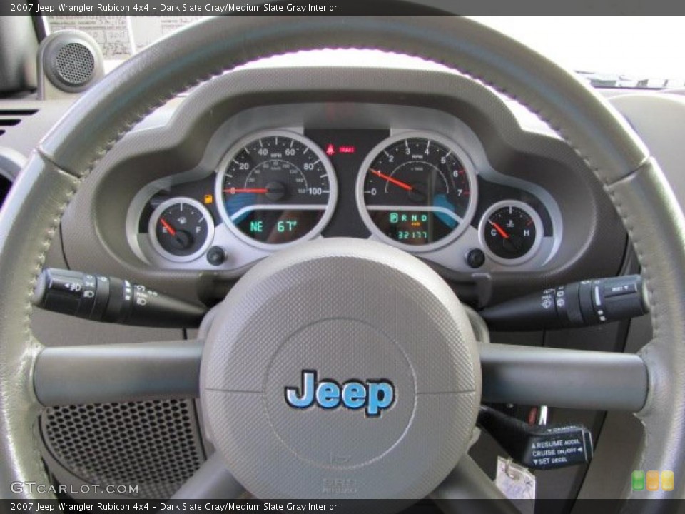 Dark Slate Gray/Medium Slate Gray Interior Steering Wheel for the 2007 Jeep Wrangler Rubicon 4x4 #38651110