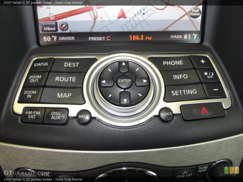 Stone Gray Interior Controls for the 2007 Infiniti G 35 Journey Sedan #38655110