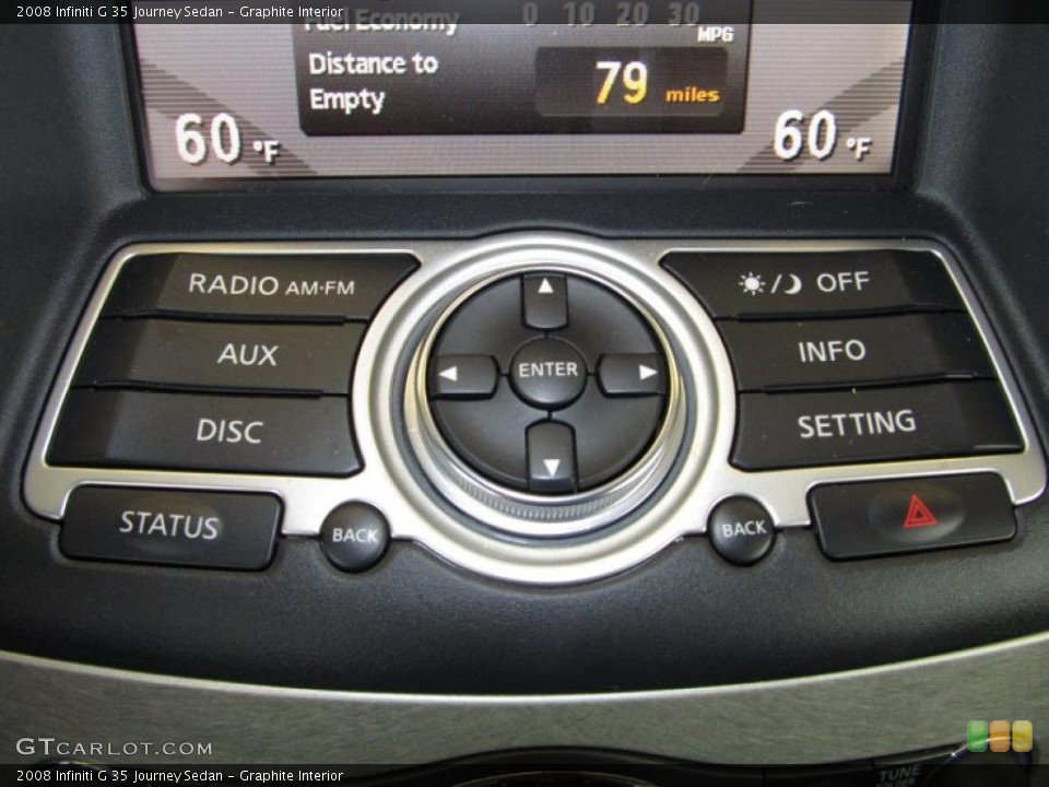 Graphite Interior Controls for the 2008 Infiniti G 35 Journey Sedan #38656102