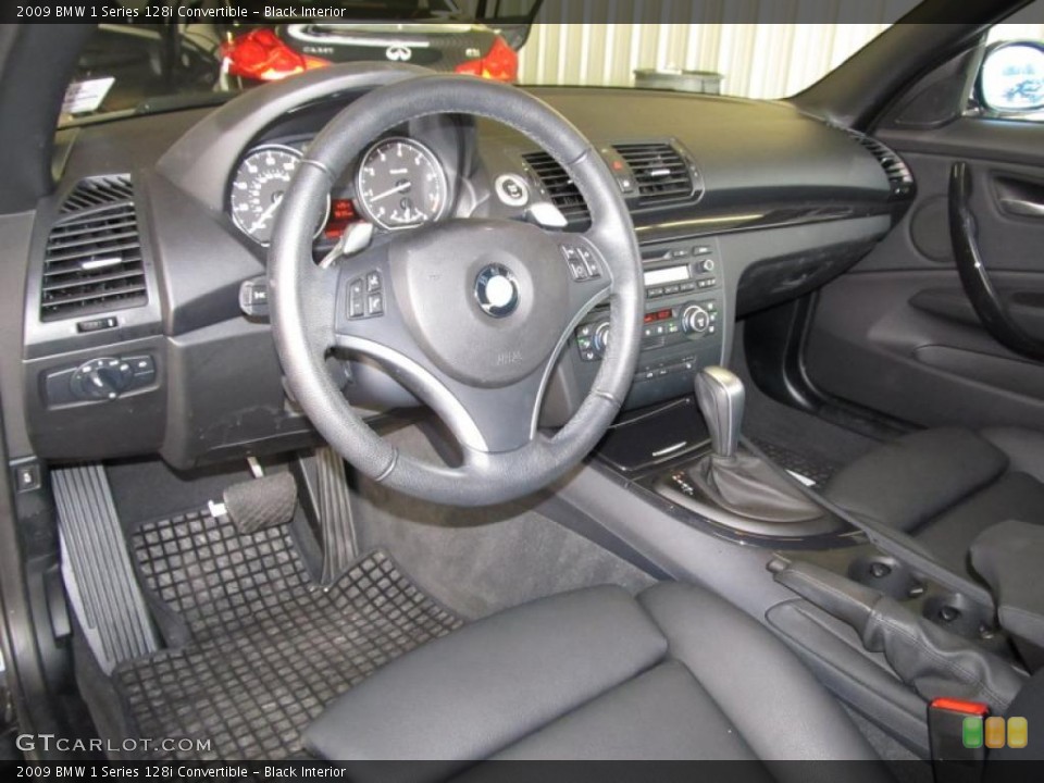 Black Interior Prime Interior for the 2009 BMW 1 Series 128i Convertible #38657106