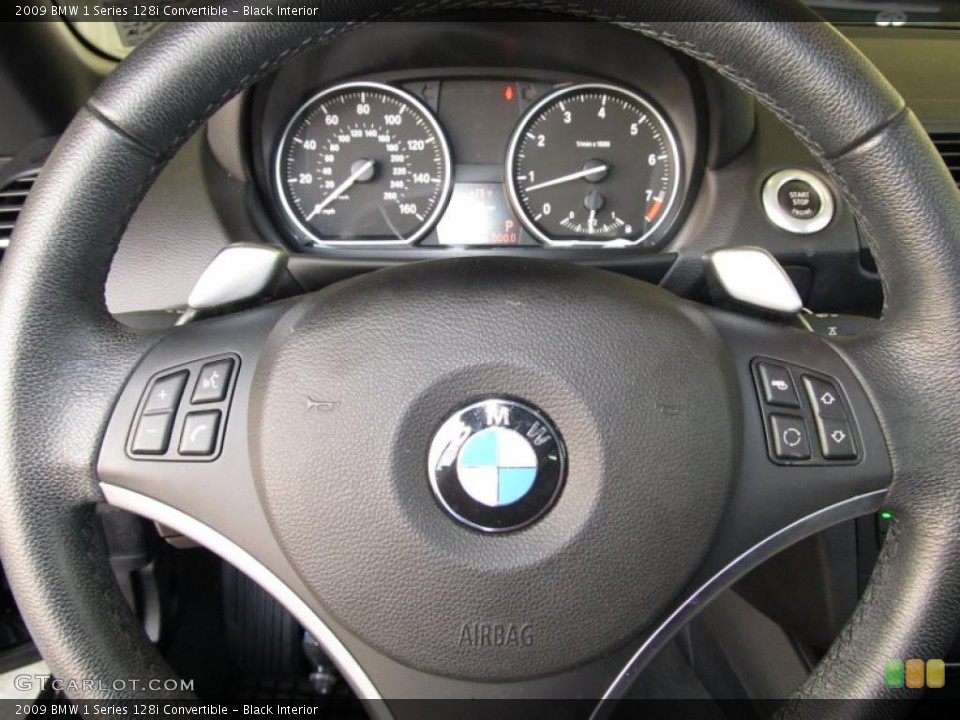 Black Interior Steering Wheel for the 2009 BMW 1 Series 128i Convertible #38657122
