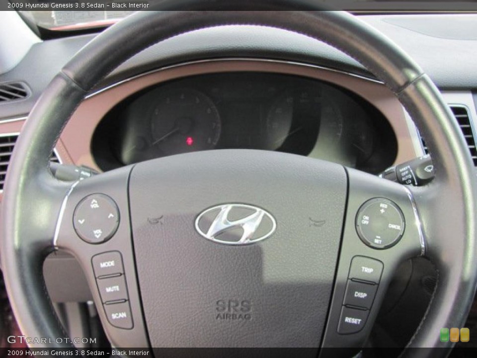 Black Interior Steering Wheel for the 2009 Hyundai Genesis 3.8 Sedan #38660306