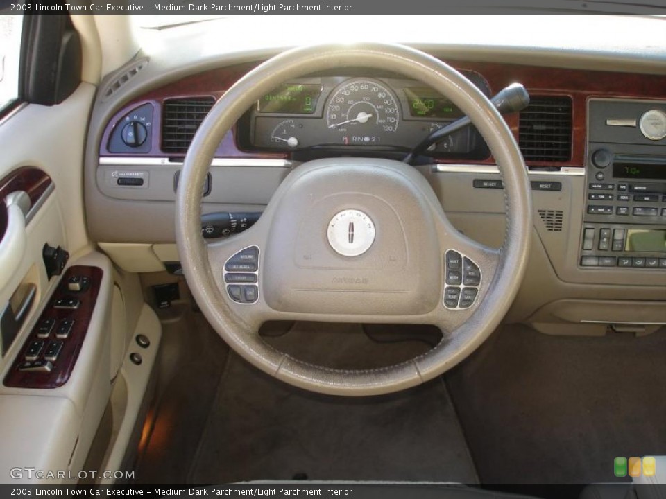 Medium Dark Parchment/Light Parchment Interior Steering Wheel for the 2003 Lincoln Town Car Executive #38660442