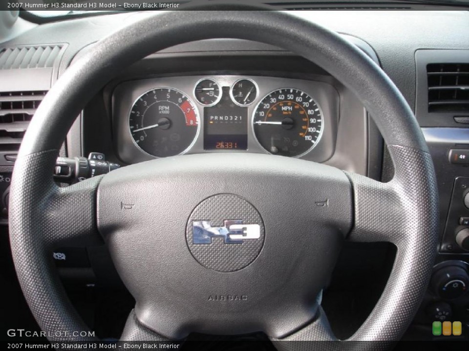 Ebony Black Interior Steering Wheel for the 2007 Hummer H3  #38660946