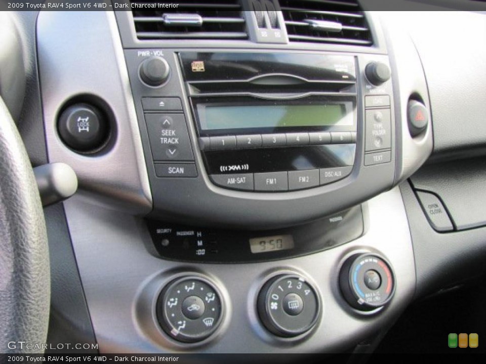 Dark Charcoal Interior Controls for the 2009 Toyota RAV4 Sport V6 4WD #38667286