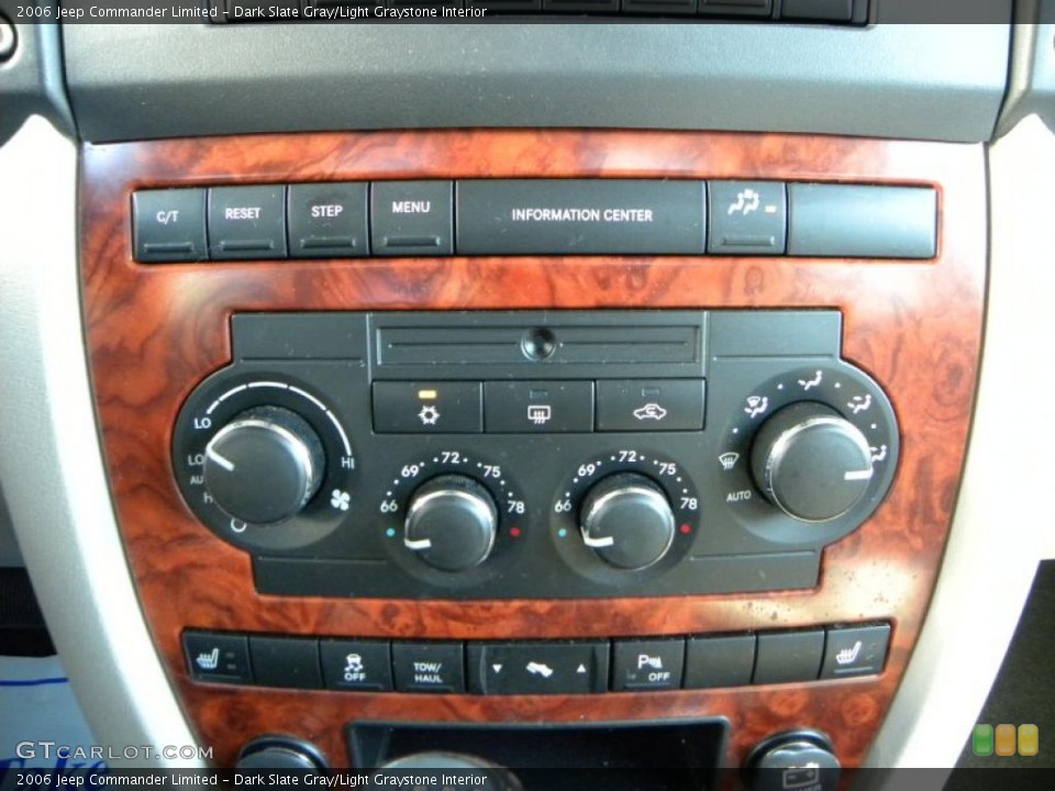 Dark Slate Gray/Light Graystone Interior Controls for the 2006 Jeep Commander Limited #38667562