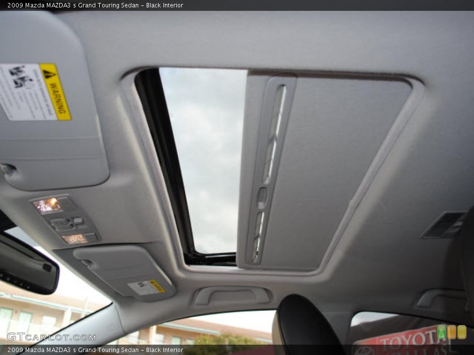 Black Interior Sunroof for the 2009 Mazda MAZDA3 s Grand Touring Sedan #38677798