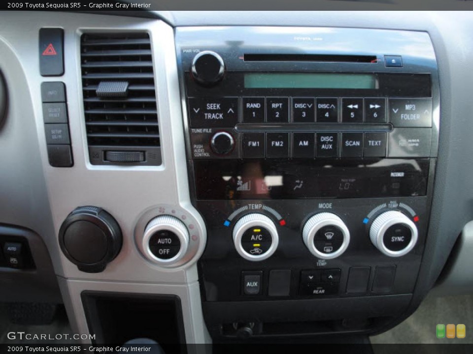 Graphite Gray Interior Controls for the 2009 Toyota Sequoia SR5 #38678898