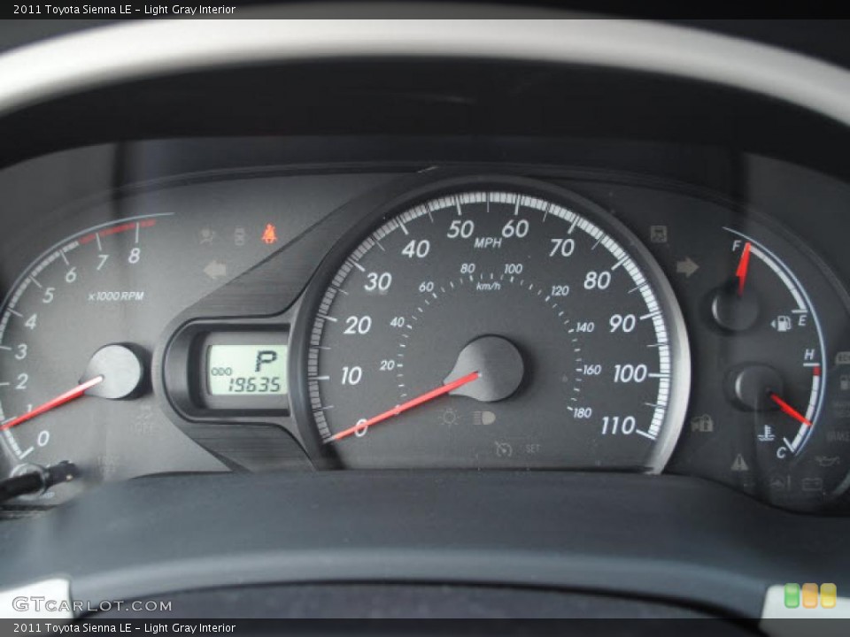 Light Gray Interior Gauges for the 2011 Toyota Sienna LE #38679590