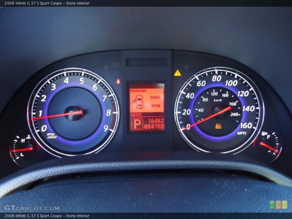Stone Interior Gauges for the 2008 Infiniti G 37 S Sport Coupe #38683818