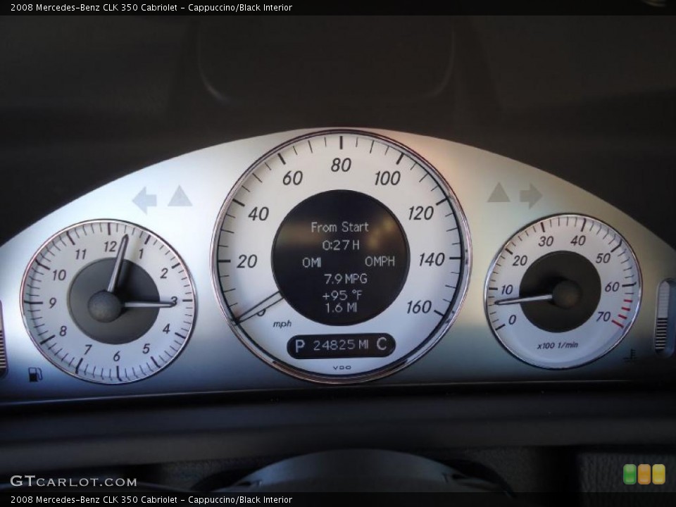 Cappuccino/Black Interior Gauges for the 2008 Mercedes-Benz CLK 350 Cabriolet #38684346