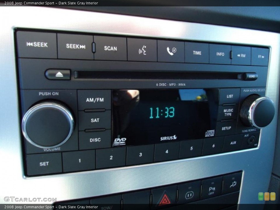 Dark Slate Gray Interior Controls for the 2008 Jeep Commander Sport #38684778