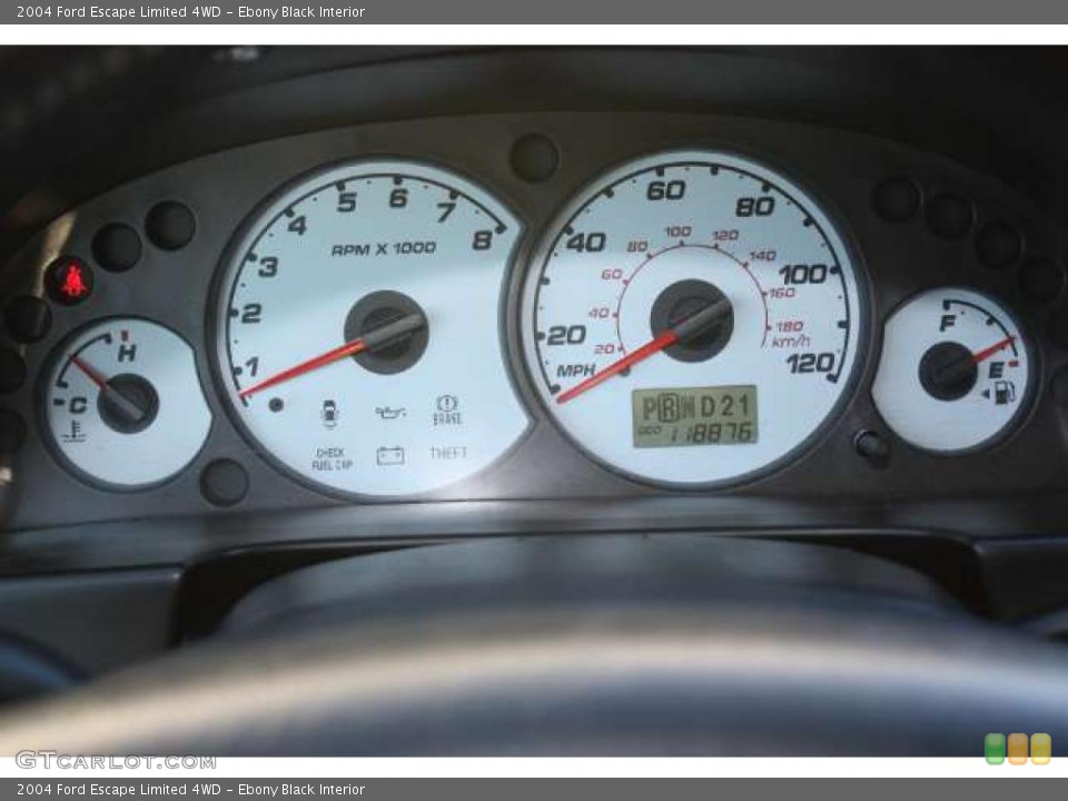 Ebony Black Interior Gauges for the 2004 Ford Escape Limited 4WD #38694220