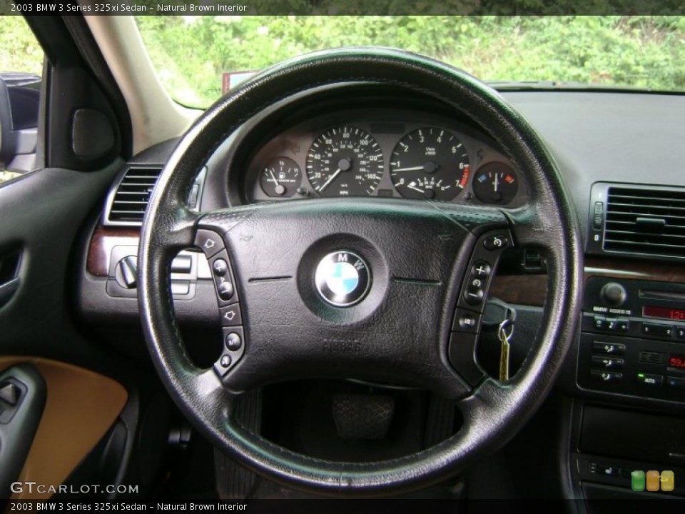 Natural Brown Interior Steering Wheel for the 2003 BMW 3 Series 325xi Sedan #38697923