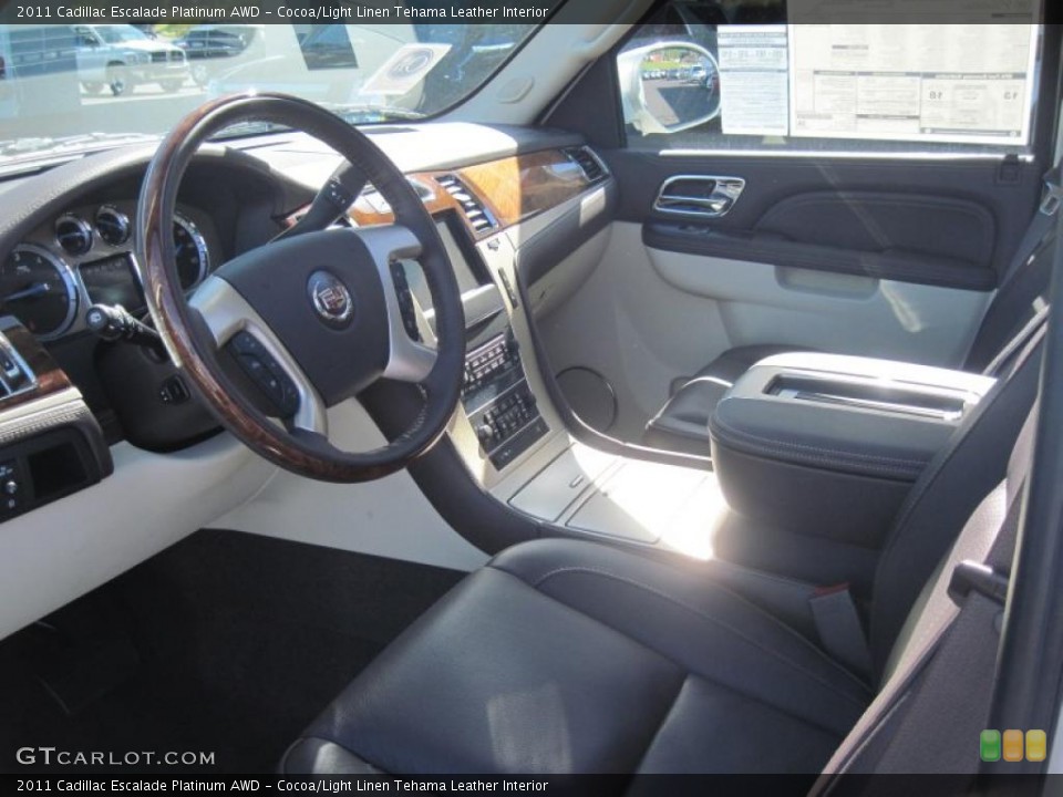 Cocoa/Light Linen Tehama Leather Interior Photo for the 2011 Cadillac Escalade Platinum AWD #38709955