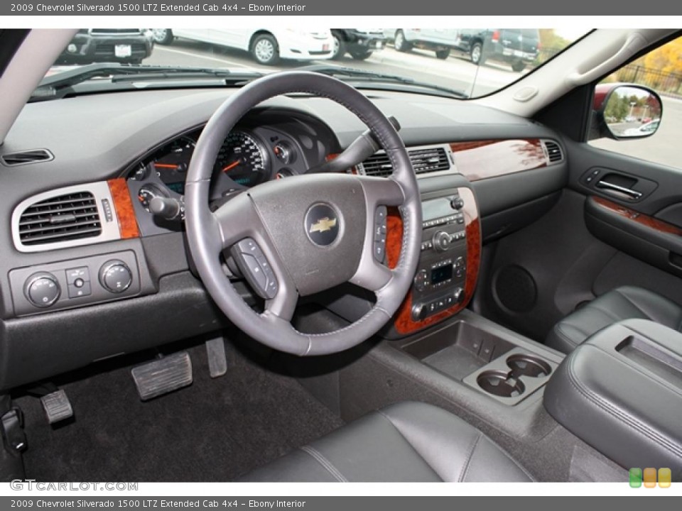 Ebony Interior Prime Interior for the 2009 Chevrolet Silverado 1500 LTZ Extended Cab 4x4 #38709975