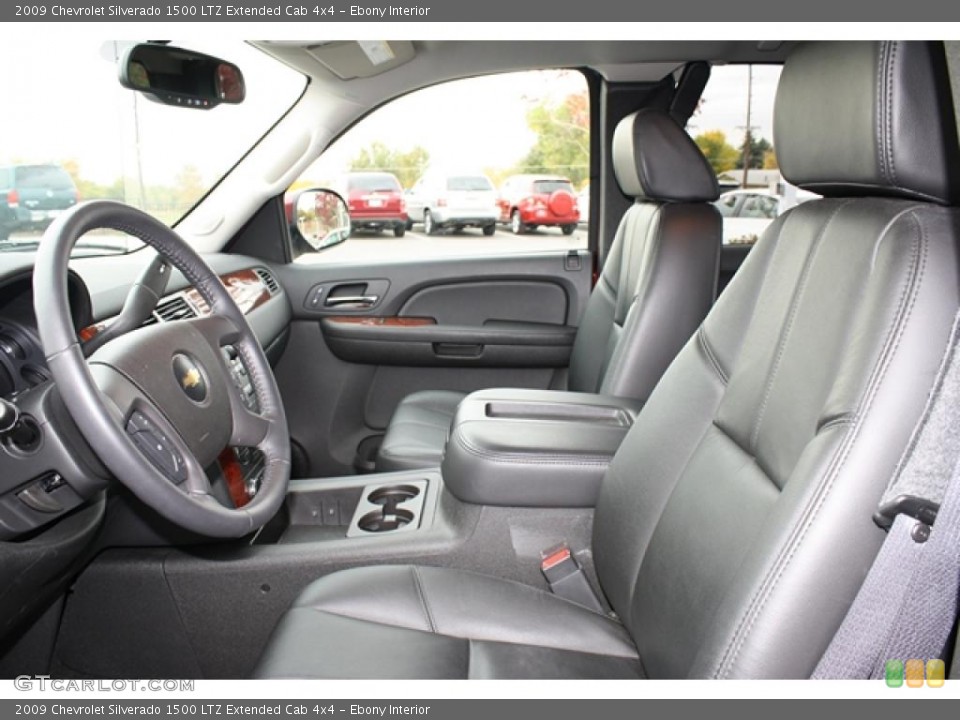 Ebony Interior Photo for the 2009 Chevrolet Silverado 1500 LTZ Extended Cab 4x4 #38709999