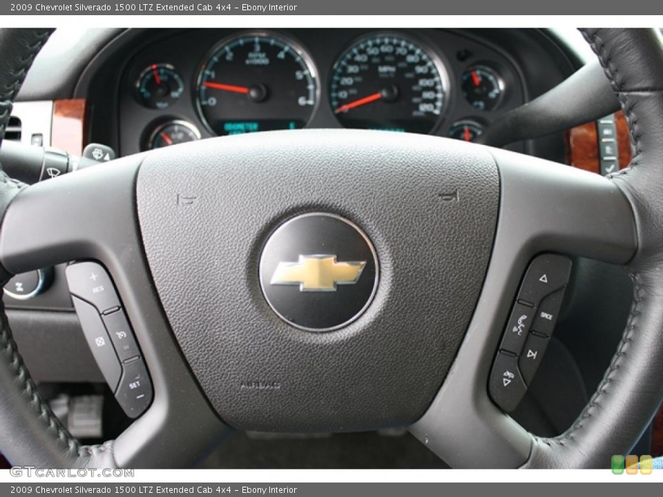 Ebony Interior Controls for the 2009 Chevrolet Silverado 1500 LTZ Extended Cab 4x4 #38710145