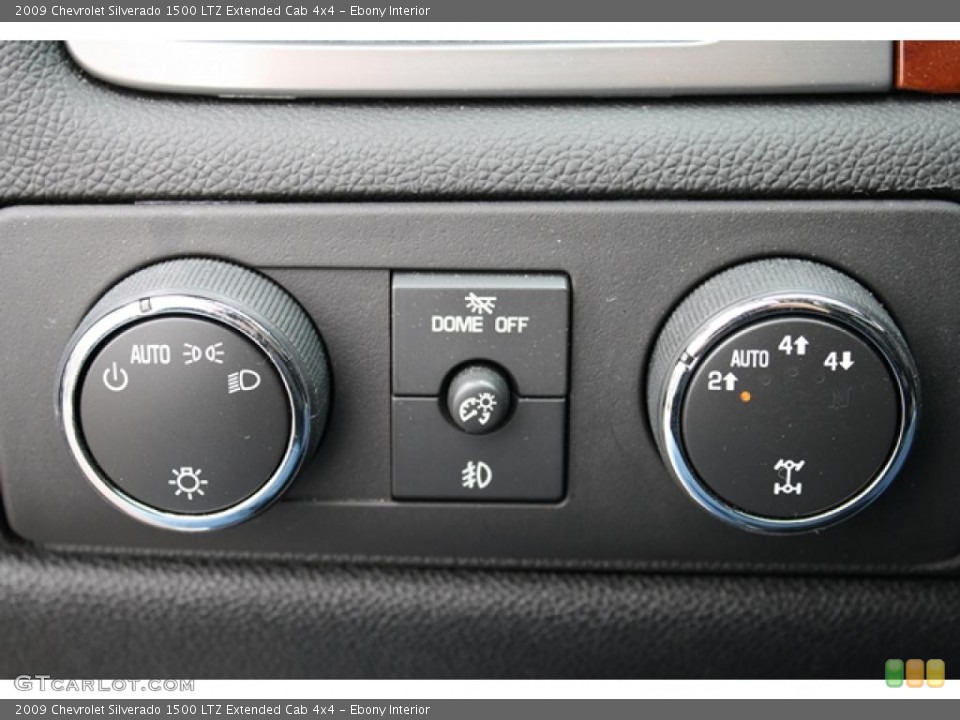 Ebony Interior Controls for the 2009 Chevrolet Silverado 1500 LTZ Extended Cab 4x4 #38710299