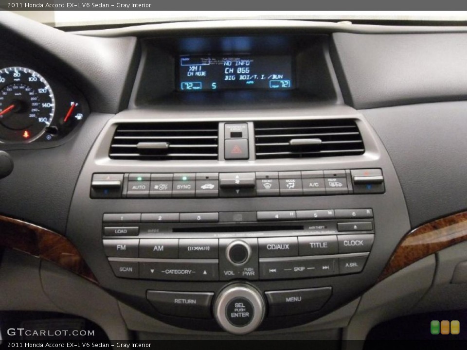 Gray Interior Controls for the 2011 Honda Accord EX-L V6 Sedan #38712207