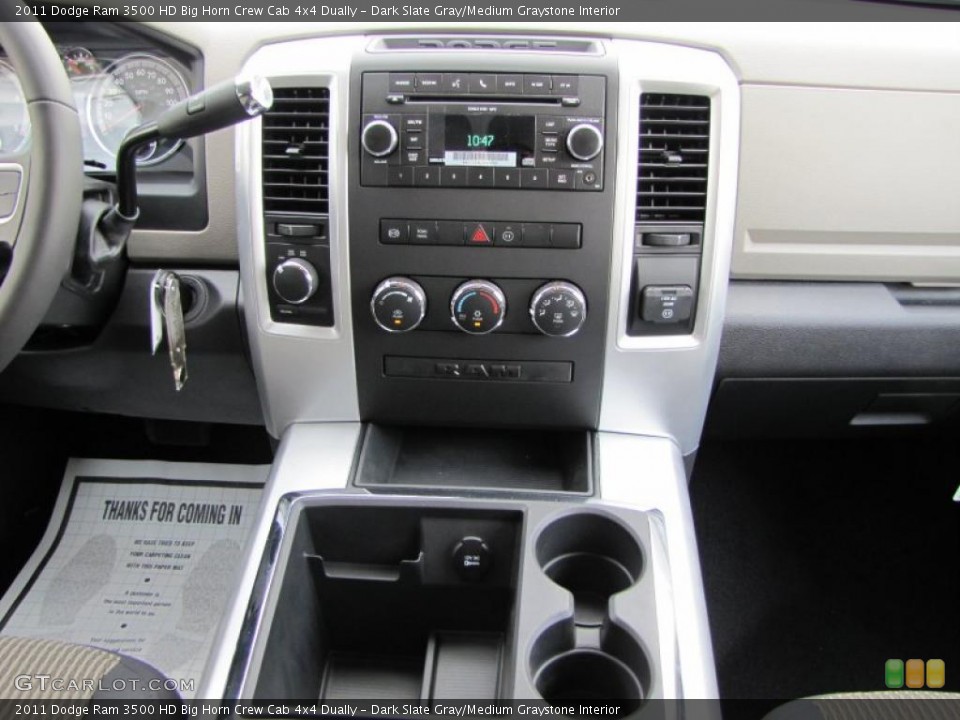 Dark Slate Gray/Medium Graystone Interior Controls for the 2011 Dodge Ram 3500 HD Big Horn Crew Cab 4x4 Dually #38715563