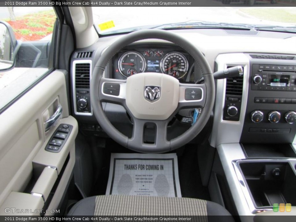 Dark Slate Gray/Medium Graystone Interior Steering Wheel for the 2011 Dodge Ram 3500 HD Big Horn Crew Cab 4x4 Dually #38715579