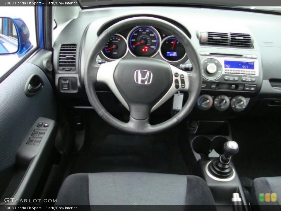 Black/Grey Interior Steering Wheel for the 2008 Honda Fit Sport #38717871
