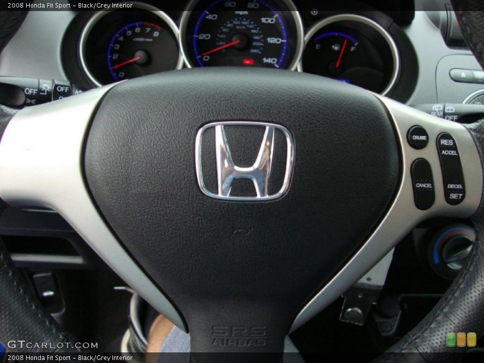 Black/Grey Interior Steering Wheel for the 2008 Honda Fit Sport #38718139