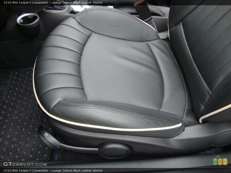 Lounge Carbon Black Leather Interior Photo for the 2010 Mini Cooper S Convertible #38721011