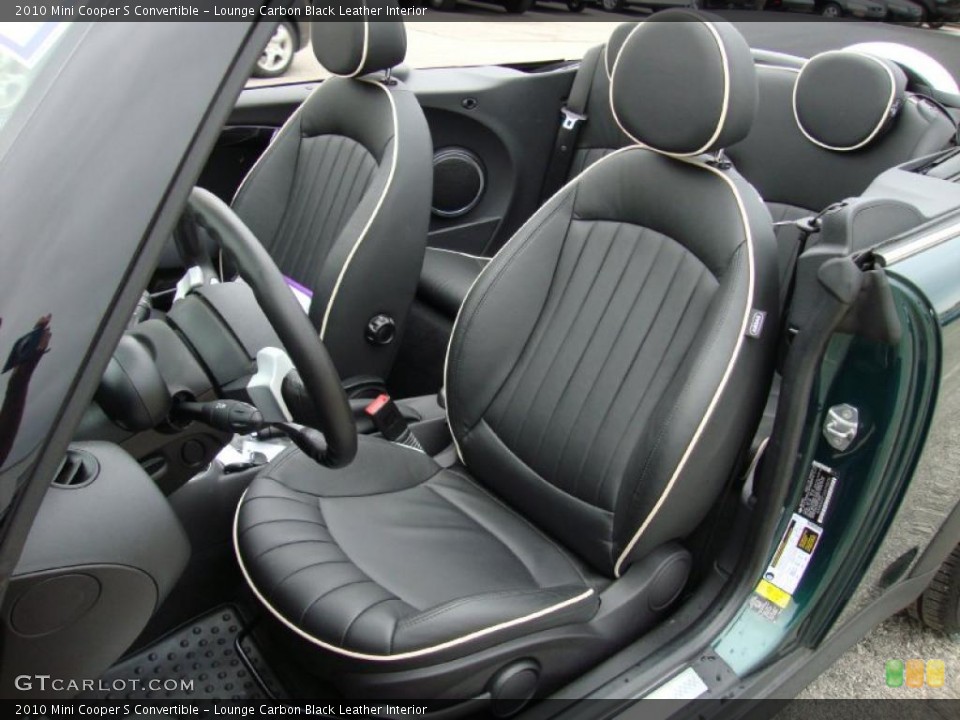 Lounge Carbon Black Leather Interior Photo for the 2010 Mini Cooper S Convertible #38721023