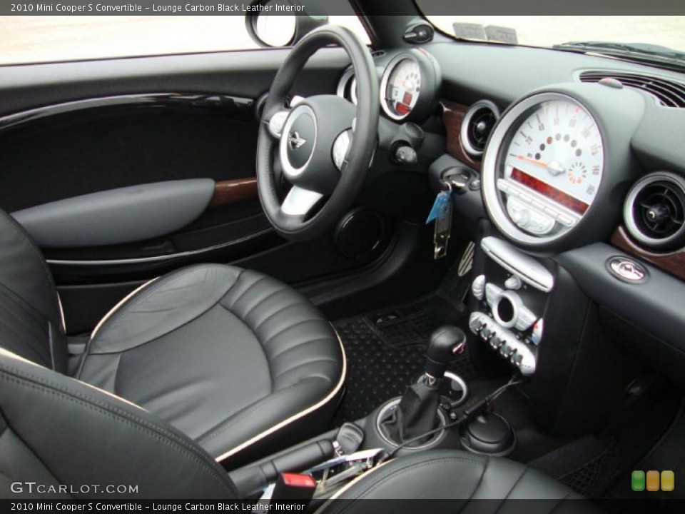 Lounge Carbon Black Leather Interior Photo for the 2010 Mini Cooper S Convertible #38721055