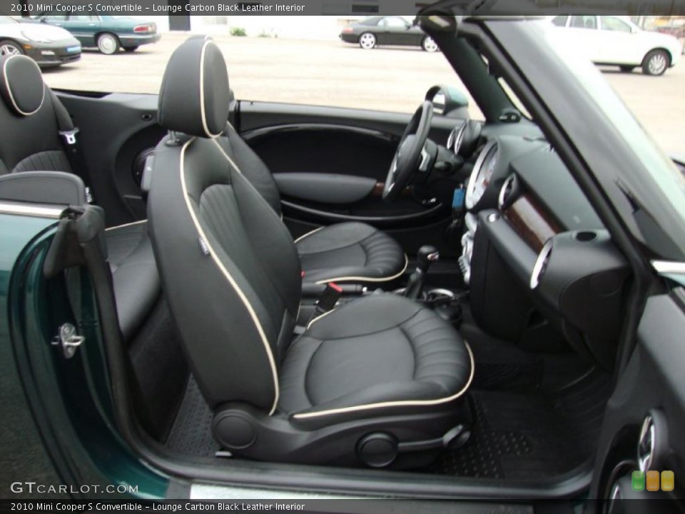 Lounge Carbon Black Leather Interior Photo for the 2010 Mini Cooper S Convertible #38721071