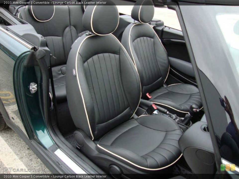 Lounge Carbon Black Leather Interior Photo for the 2010 Mini Cooper S Convertible #38721087